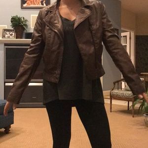 Brown leather jacket